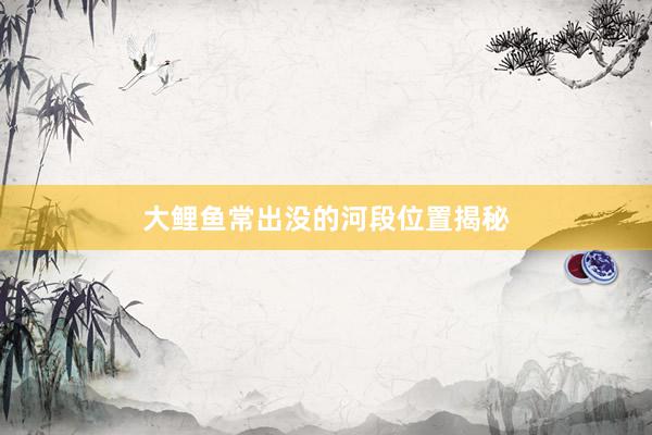 大鲤鱼常出没的河段位置揭秘